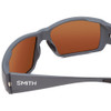 Close Up View of Smith Guides Choice Sunglasses Cement Grey/ChromaPop Polarized Green Mirror 62mm