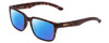 Profile View of Smith Optics Headliner Designer Polarized Reading Sunglasses with Custom Cut Powered Blue Mirror Lenses in Matte Tortoise Havana Gold Unisex Square Full Rim Acetate 55 mm