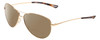Profile View of Smith Optics Langley Designer Polarized Reading Sunglasses with Custom Cut Powered Amber Brown Lenses in Gold Unisex Pilot Full Rim Metal 60 mm