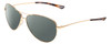 Profile View of Smith Optics Langley Designer Polarized Reading Sunglasses with Custom Cut Powered Smoke Grey Lenses in Gold Unisex Pilot Full Rim Metal 60 mm