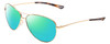 Profile View of Smith Optics Langley Designer Polarized Reading Sunglasses with Custom Cut Powered Green Mirror Lenses in Gold Unisex Aviator Full Rim Metal 60 mm