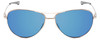 Front View of Smith Langley Pilot Sunglasses in Silver/ChromaPop Polarized Blue Mirror 60 mm