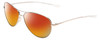 Profile View of Smith Optics Langley Designer Polarized Sunglasses with Custom Cut Red Mirror Lenses in Silver Unisex Pilot Full Rim Metal 60 mm