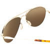 Close Up View of Smith Layback Unisex Pilot Sunglasses Gold/ChromaPop Polarized Gray Green 60mm