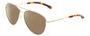 Profile View of Smith Optics Layback Designer Polarized Sunglasses with Custom Cut Amber Brown Lenses in Gold Unisex Pilot Full Rim Metal 60 mm