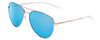 Profile View of Smith Layback Pilot Sunglasses in Silver/ChromaPop Polarized Blue Mirror 60 mm