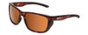 Profile View of Smith Longfin Wrap Sunglasses Tortoise Gold/ChromaPop Glass Polarized Brown 59mm