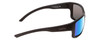 Side View of Smith Outback Unisex Sunglasses Matte Black/ChromaPop Polarized Blue Mirror 59mm
