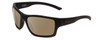 Profile View of Smith Optics Outback Designer Polarized Sunglasses with Custom Cut Amber Brown Lenses in Matte Black Unisex Square Full Rim Acetate 59 mm
