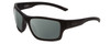 Profile View of Smith Optics Outback Designer Polarized Sunglasses with Custom Cut Smoke Grey Lenses in Matte Black Unisex Square Full Rim Acetate 59 mm