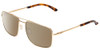 Profile View of Smith Optics Outcome Designer Polarized Sunglasses with Custom Cut Amber Brown Lenses in Gold Tortoise Unisex Pilot Full Rim Metal 59 mm