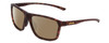 Profile View of Smith Optics Pinpoint Designer Polarized Sunglasses with Custom Cut Amber Brown Lenses in Matte Tortoise Havana Gold Unisex Square Full Rim Acetate 59 mm