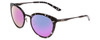 Profile View of Smith Somerset Cateye Sunglasses in Black Marble/CP Polarized Violet Mirror 53mm
