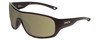 Profile View of Smith Spinner Wrap Shield Sunglasses Black/ChromaPop Polarized Gray Green 134 mm