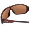 Close Up View of Smith Spinner Shield Sunglasses in Tortoise Gold/ChromaPop Polarized Brown 134mm