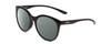 Profile View of Smith Optics Bayside Designer Polarized Sunglasses with Custom Cut Smoke Grey Lenses in Gloss Black Unisex Cateye Full Rim Acetate 54 mm