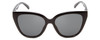 Front View of Smith Optic Era Women Cateye Designer Sunglasses Gloss Black/Polarized Gray 55mm