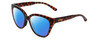 Profile View of Smith Optics Era Designer Polarized Reading Sunglasses with Custom Cut Powered Blue Mirror Lenses in Tortoise Havana Gold Ladies Cateye Full Rim Acetate 55 mm