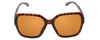 Front View of Smith Flare Ladies Oversized Sunglasses in Tortoise Gold/CP Polarized Brown 57mm