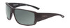Profile View of Smith Optics Guides Choice Designer Polarized Reading Sunglasses with Custom Cut Powered Smoke Grey Lenses in Matte Black Unisex Rectangle Full Rim Acetate 62 mm