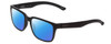 Profile View of Smith Optics Headliner Designer Polarized Sunglasses with Custom Cut Blue Mirror Lenses in Matte Black Unisex Square Full Rim Acetate 55 mm