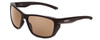 Profile View of Smith Longfin Unisex Wrap Sunglasses Black/ChromaPop Polarized Gray Green 59 mm