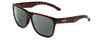 Profile View of Smith Optics Lowdown Xl 2 Designer Polarized Sunglasses with Custom Cut Smoke Grey Lenses in Tortoise Havana Gold Unisex Classic Full Rim Acetate 60 mm