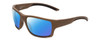 Front View of Smith Optics Outback Elite Designer Polarized Sunglasses with Custom Cut Red Mirror Lenses in Tan 499 Brown Unisex Square Full Rim Acetate 59 mm