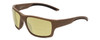 Profile View of Smith Optics Outback Elite Designer Polarized Reading Sunglasses with Custom Cut Powered Sun Flower Yellow Lenses in Tan 499 Brown Unisex Square Full Rim Acetate 59 mm