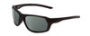 Side View of Smith Optics Rebound Elite Designer Polarized Sunglasses with Custom Cut Blue Mirror Lenses in Matte Black Unisex Rectangle Full Rim Acetate 59 mm