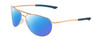 Profile View of Smith Optics Serpico Slim 2 Designer Polarized Sunglasses with Custom Cut Blue Mirror Lenses in Gold Unisex Aviator Full Rim Metal 60 mm