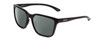 Profile View of Smith Optics Shoutout Designer Polarized Reading Sunglasses with Custom Cut Powered Smoke Grey Lenses in Gloss Black Unisex Retro Full Rim Acetate 57 mm