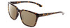 Profile View of Smith Optics Shoutout Designer Polarized Sunglasses with Custom Cut Amber Brown Lenses in Vintage Tortoise Havana Brown Gold Unisex Retro Full Rim Acetate 57 mm