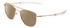 Profile View of Ernest Hemingway H202 Designer Polarized Sunglasses with Custom Cut Amber Brown Lenses in Gold Unisex Pilot Full Rim Metal 55 mm