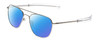 Profile View of Ernest Hemingway H202 Designer Polarized Reading Sunglasses with Custom Cut Powered Blue Mirror Lenses in Silver Unisex Pilot Full Rim Metal 55 mm