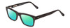 Profile View of Ernest Hemingway H4665 Designer Polarized Reading Sunglasses with Custom Cut Powered Green Mirror Lenses in Matte Black Unisex Cateye Full Rim Acetate 53 mm