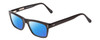 Profile View of Ernest Hemingway H4665 Designer Polarized Reading Sunglasses with Custom Cut Powered Blue Mirror Lenses in Gloss Black Unisex Cateye Full Rim Acetate 53 mm