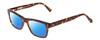 Profile View of Ernest Hemingway H4665 Designer Polarized Sunglasses with Custom Cut Blue Mirror Lenses in Shiny Tortoise Havana Brown Yellow Unisex Cateye Full Rim Acetate 53 mm