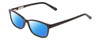 Profile View of Ernest Hemingway H4676 Designer Polarized Sunglasses with Custom Cut Blue Mirror Lenses in Gloss Black Ladies Cateye Full Rim Acetate 53 mm