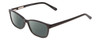 Profile View of Ernest Hemingway H4676 Designer Polarized Reading Sunglasses with Custom Cut Powered Smoke Grey Lenses in Gloss Black Ladies Cateye Full Rim Acetate 53 mm