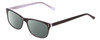 Profile View of Ernest Hemingway H4684 Designer Polarized Sunglasses with Custom Cut Smoke Grey Lenses in Shiny Black White Clear Crystal Triple Layered Unisex Cateye Full Rim Acetate 53 mm