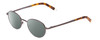 Profile View of Ernest Hemingway H4695 Designer Polarized Sunglasses with Custom Cut Smoke Grey Lenses in Pewter Silver/Tortoise Havana Clear Tips Unisex Round Full Rim Stainless Steel 48 mm