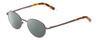Profile View of Ernest Hemingway H4695 Designer Polarized Reading Sunglasses with Custom Cut Powered Smoke Grey Lenses in Pewter Silver/Tortoise Havana Clear Tips Unisex Round Full Rim Stainless Steel 48 mm