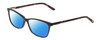 Profile View of Ernest Hemingway H4696 Designer Polarized Sunglasses with Custom Cut Blue Mirror Lenses in Shiny Black/Tortoise Havana Brown Yellow Ladies Cateye Full Rim Acetate 54 mm