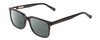 Profile View of Ernest Hemingway H4697 Designer Polarized Sunglasses with Custom Cut Smoke Grey Lenses in Gloss Black Unisex Square Full Rim Acetate 53 mm