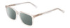 Profile View of Ernest Hemingway H4697 Designer Polarized Reading Sunglasses with Custom Cut Powered Smoke Grey Lenses in Gloss Crystal Clear Unisex Square Full Rim Acetate 53 mm