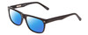 Profile View of Ernest Hemingway H4723 Designer Polarized Reading Sunglasses with Custom Cut Powered Blue Mirror Lenses in Gloss Black Silver Studs  Unisex Cateye Full Rim Acetate 57 mm