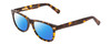 Profile View of Ernest Hemingway H4726 Designer Polarized Sunglasses with Custom Cut Blue Mirror Lenses in Tortoise Havana Brown Gold/Silver Stud Unisex Cateye Full Rim Acetate 53 mm