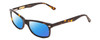 Profile View of Ernest Hemingway H4730 Designer Polarized Sunglasses with Custom Cut Blue Mirror Lenses in Tortoise Havana Brown Gold/Silver Stud Unisex Rectangle Full Rim Acetate 53 mm