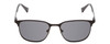 Front View of Ernest Hemingway H4731 Unisex Cateye Metal Sunglasses Matte Black&Blue/Grey 52mm